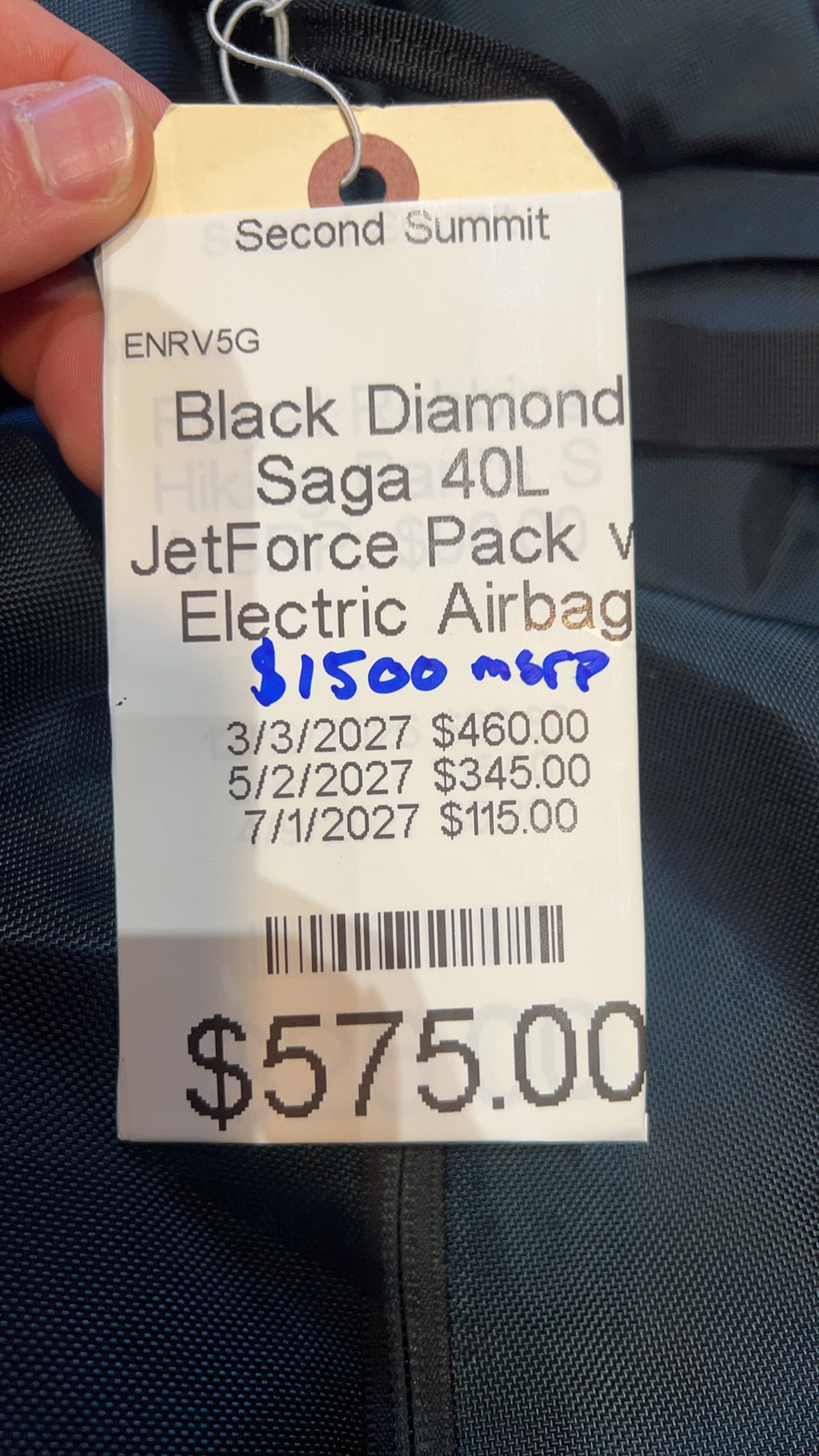 Black Diamond Saga 40 JetForce Avalanche Airbag Backpack Good