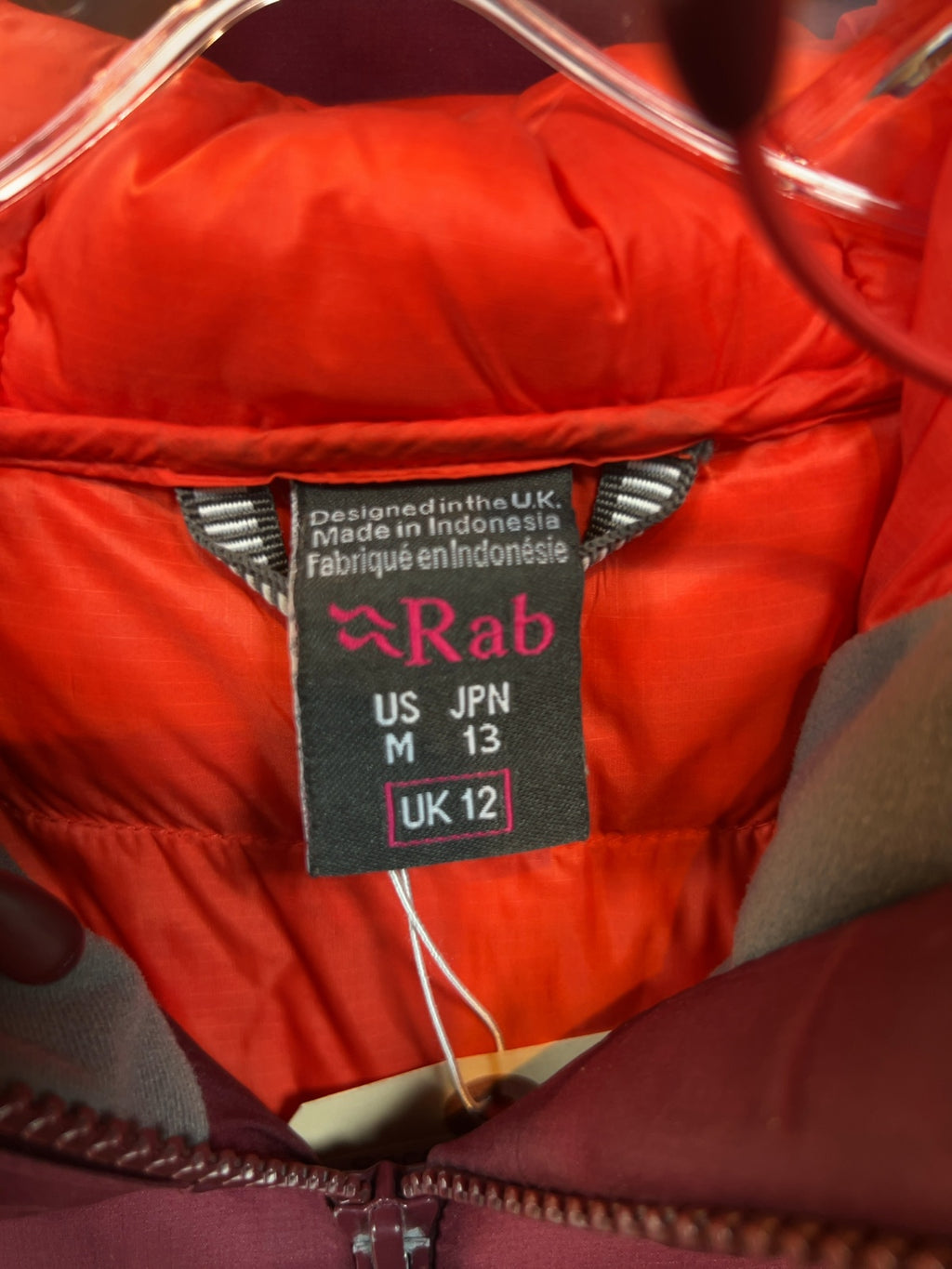 Rab Valiance Waterproof Down Jacket Burgundy Fair M