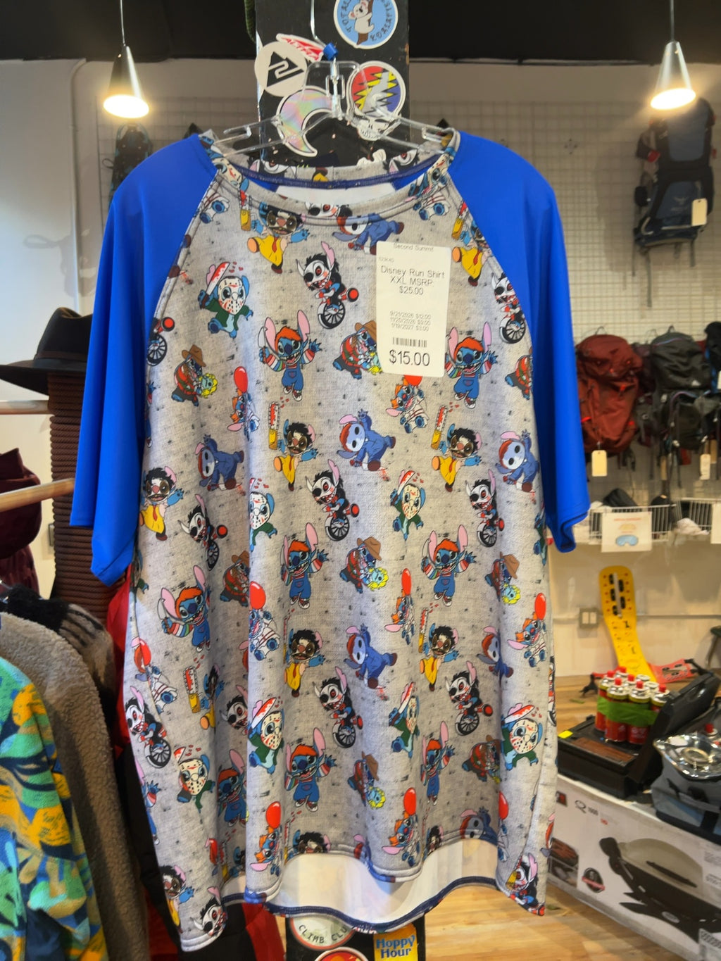 Disney Horror Stitch Halloween Raglan Run Shirt Good XXL