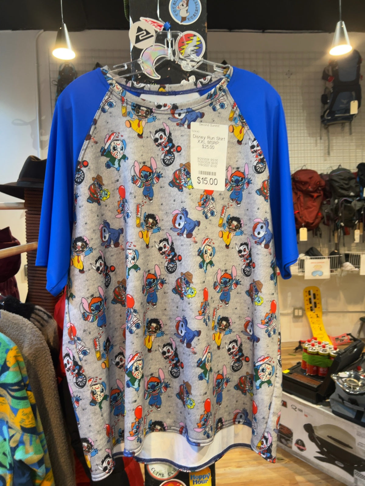 Disney Horror Stitch Halloween Raglan Run Shirt Good XXL