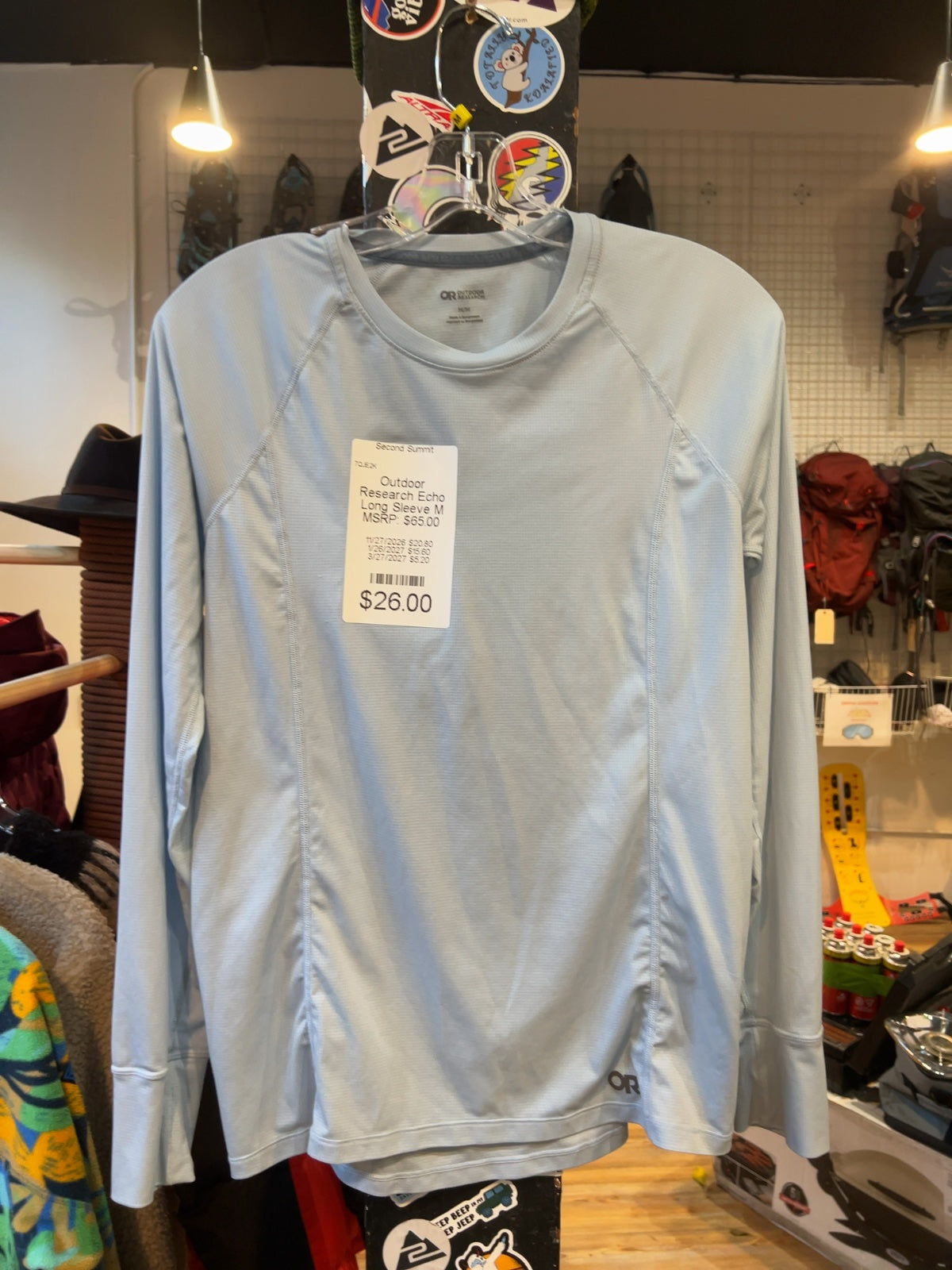 Outdoor Research Echo Long Sleeve Shirt Light Blue Good M