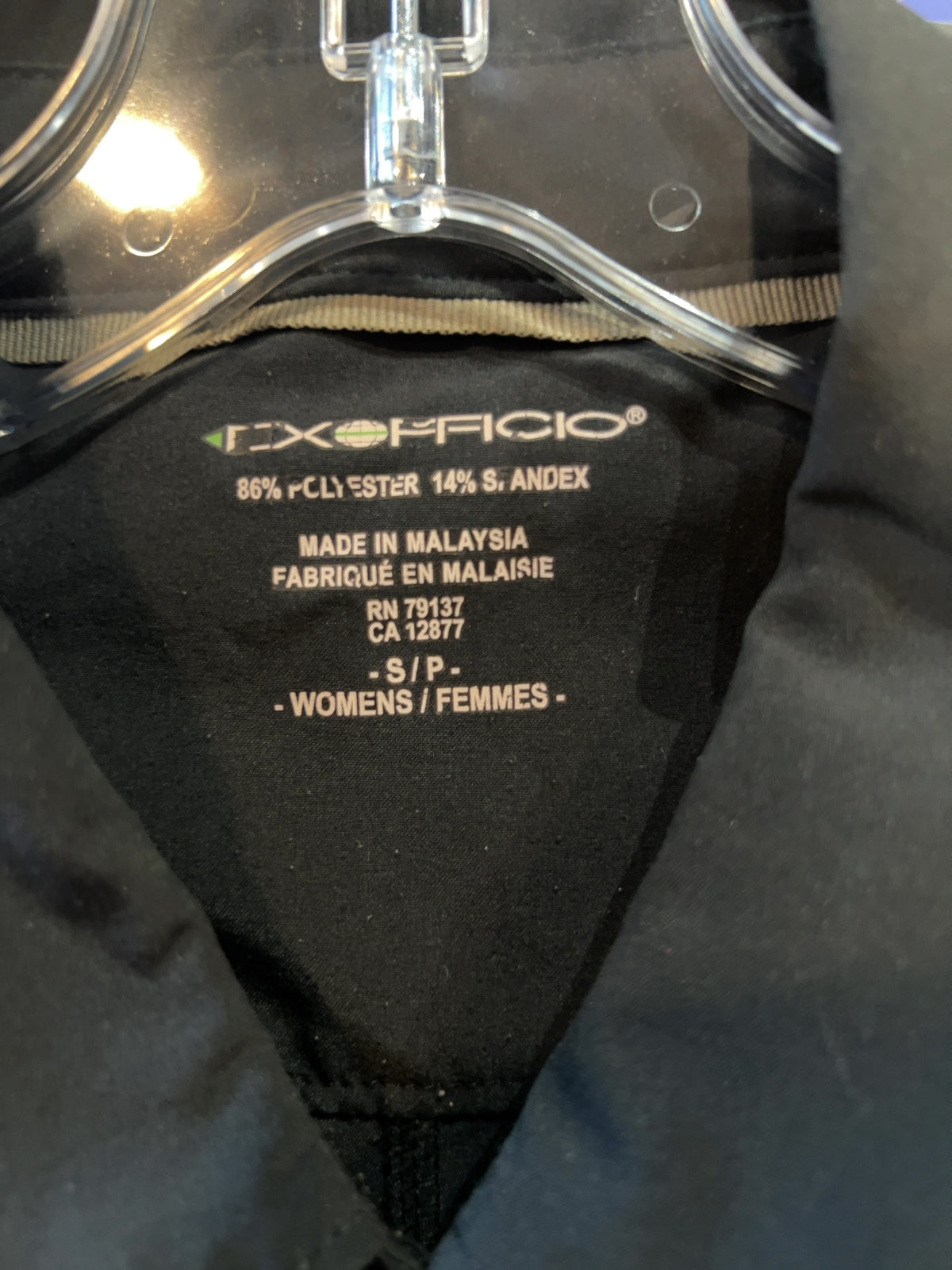 ExOfficio Women's Technical Button Down Shirt Black Good S