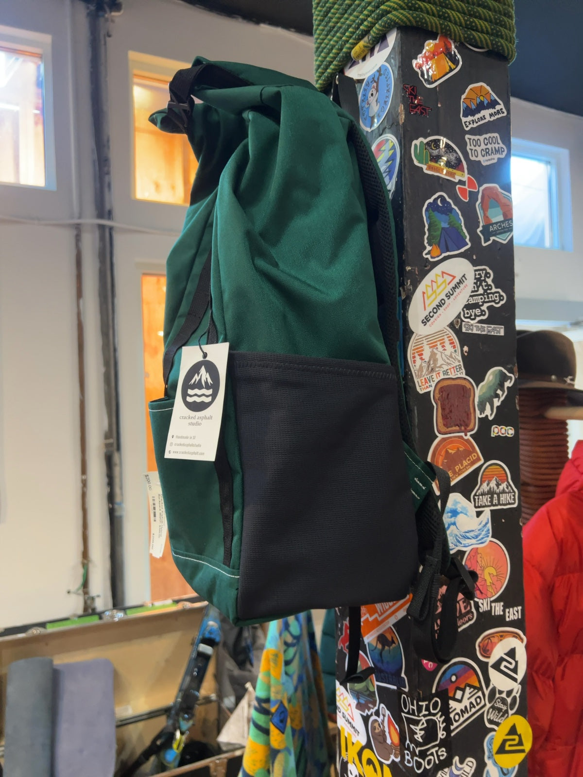 Cracked Asphalt Studio Hybrid Backpack Green New