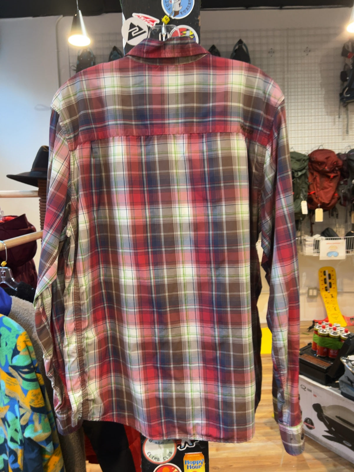 Marmot Plaid Long-Sleeve Flannel Button-Up Shirt - Good - M