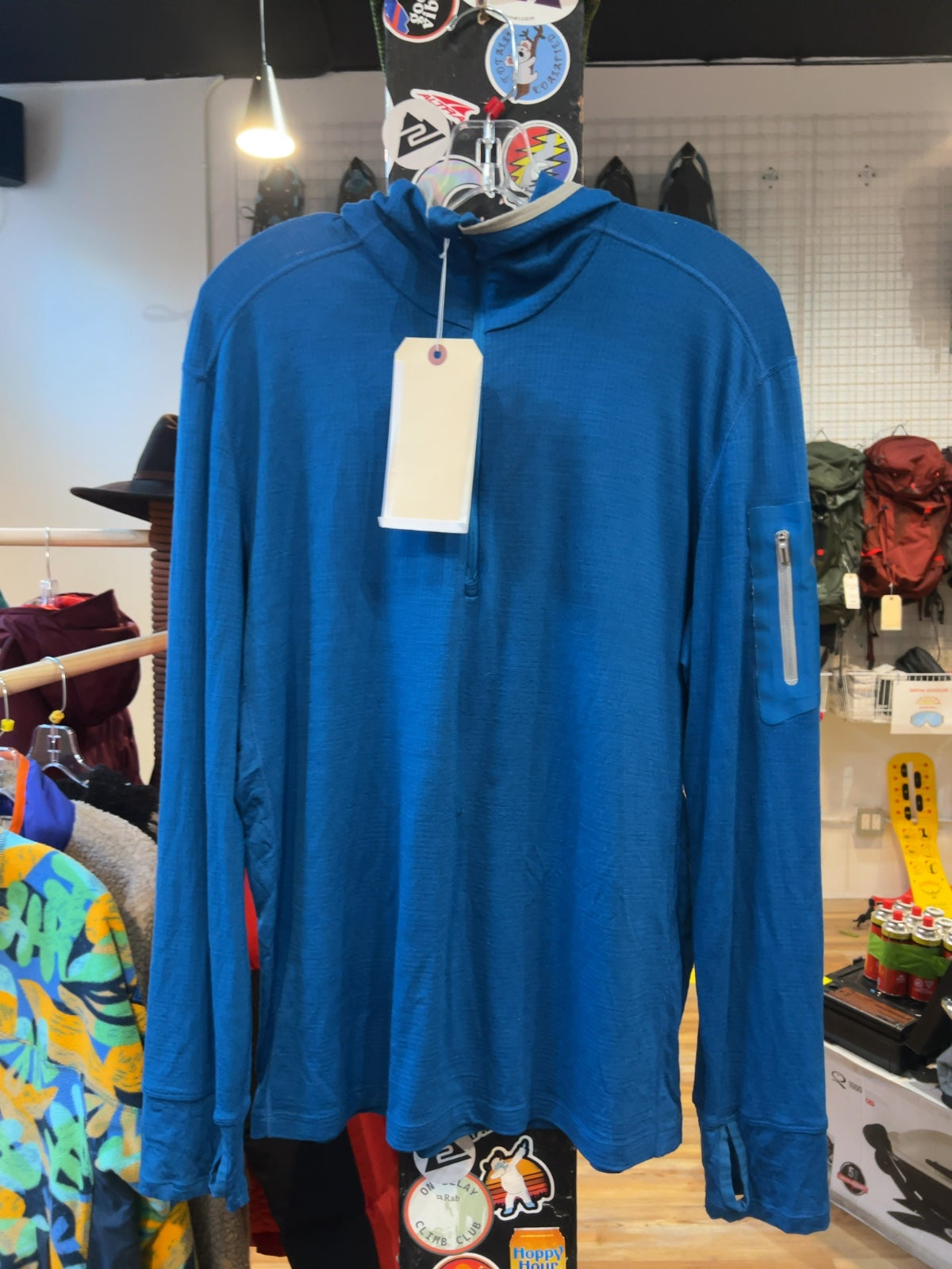 Icebreaker Oasis Merino 1/2 Zip Hoodie Blue Good L