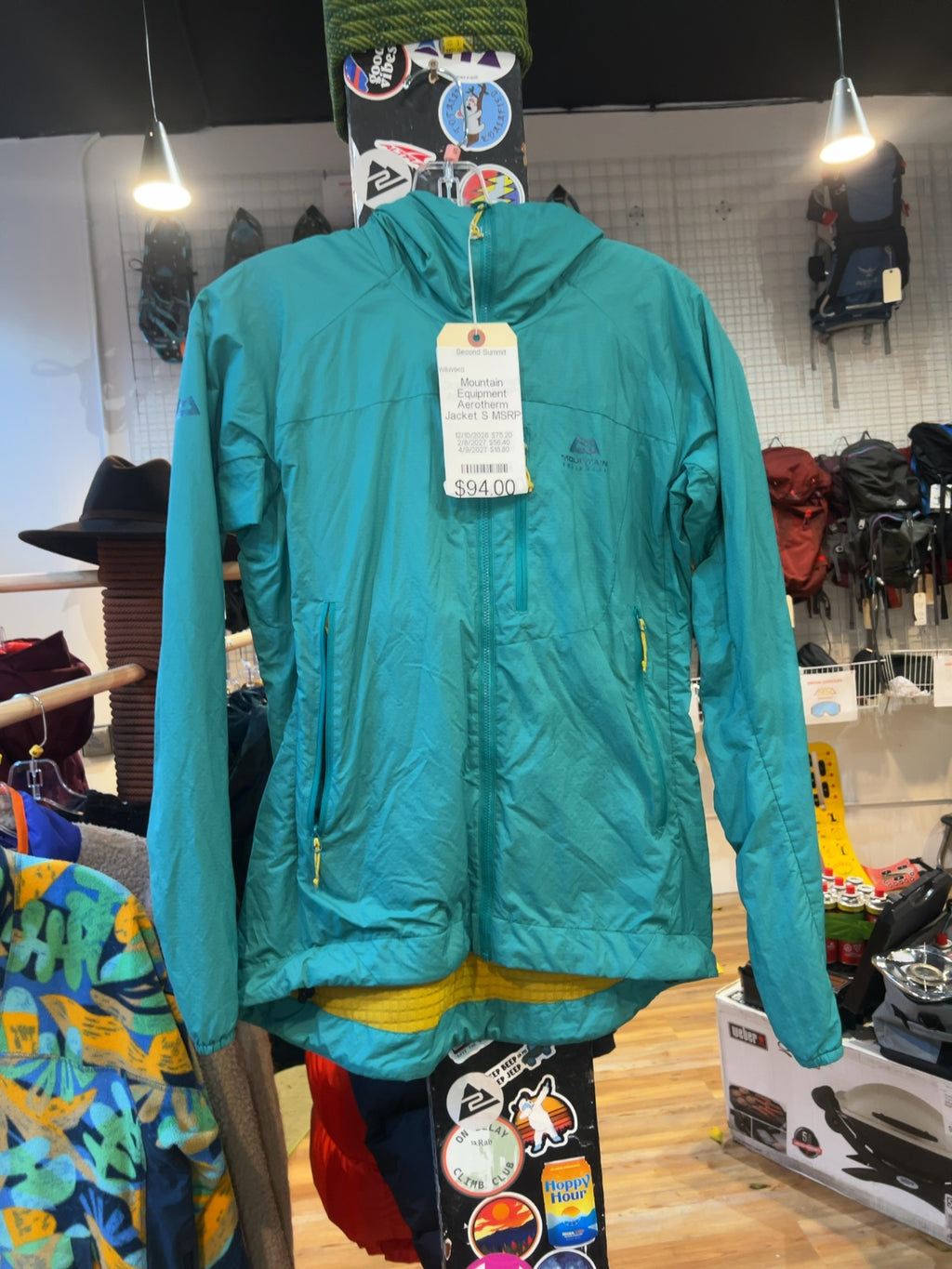 Mountain Equipment Aerotherm Hooded Jacket Teal Good S