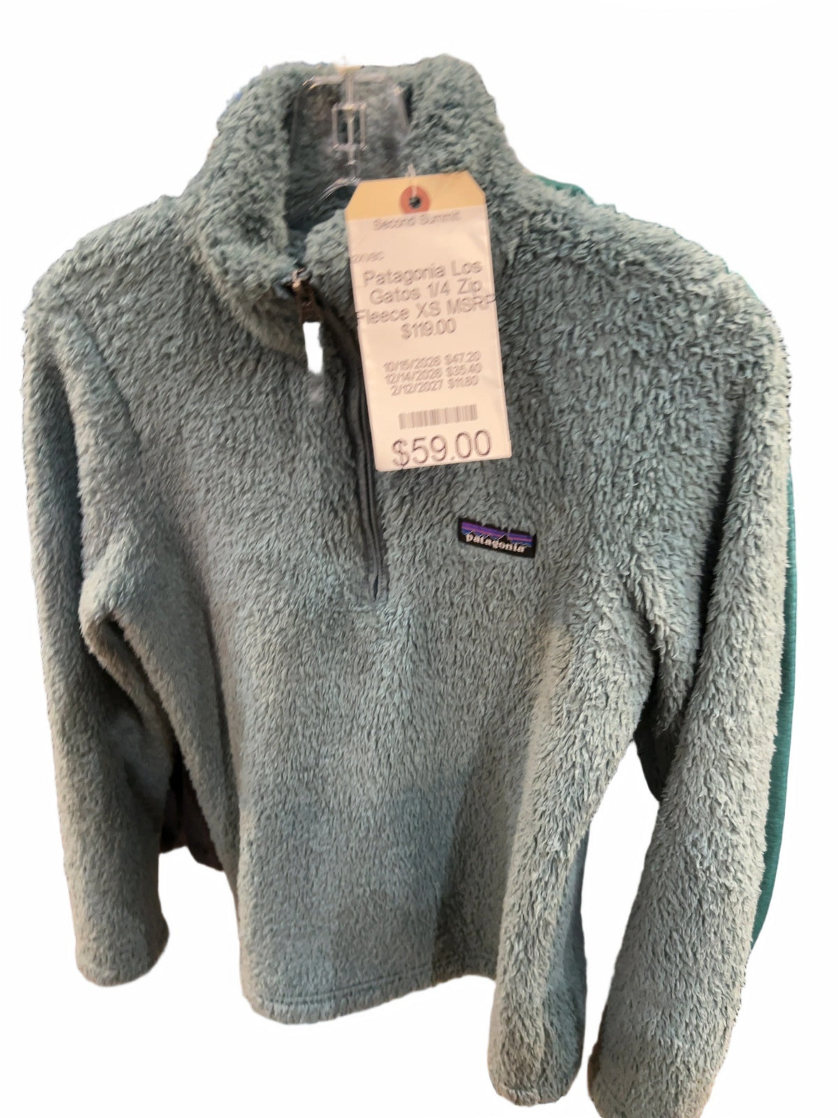 Patagonia Los Gatos 1/4-Zip Fleece Pullover Dusty Blue Good XS