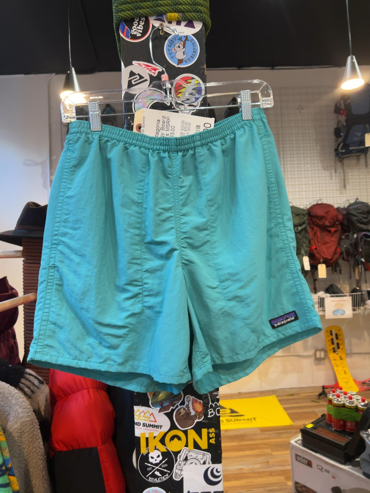 Patagonia Baggies Shorts Teal Turquoise Good M
