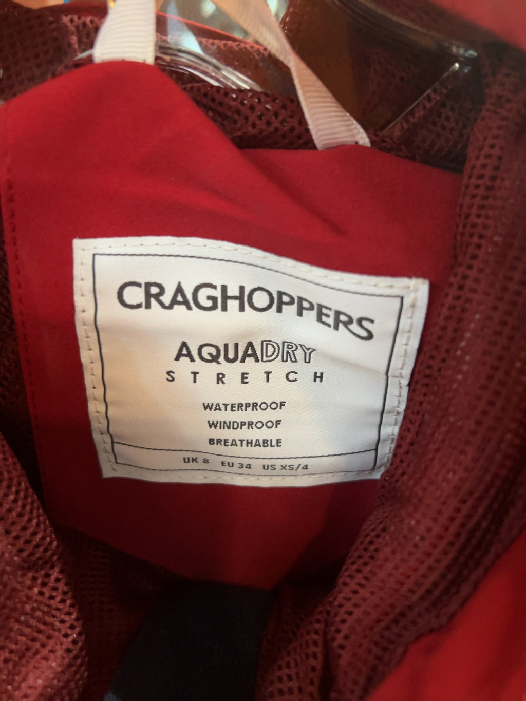 Craghoppers Caldbeck Rain Jacket Red Women's XS