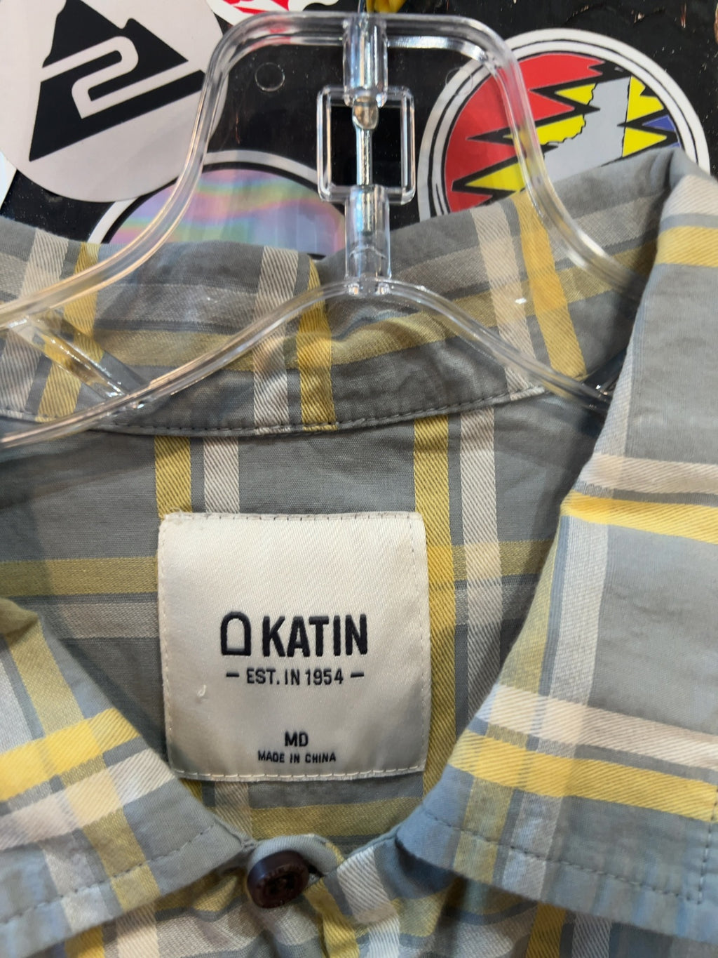 Katin Short Sleeve Plaid Button Up Shirt Good M