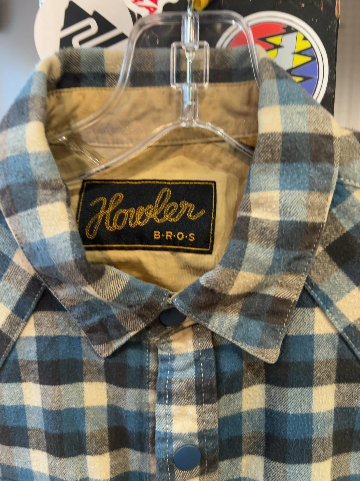 Howler Brothers Stockman Stretch Flannel Shirt - Blue Plaid - Size M